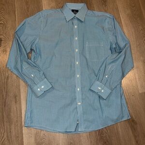 Stafford Blue and White Pinstripe Dress Shirt - Men's